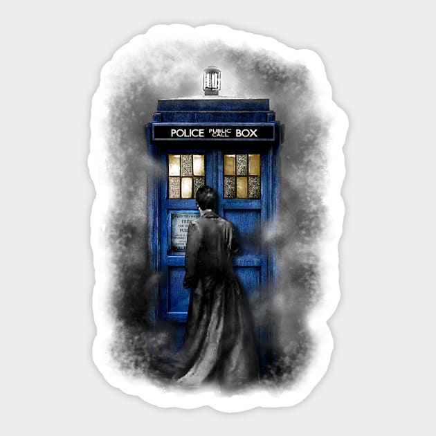 Halloween 10th Doctor lost in the mist Sticker by Dezigner007